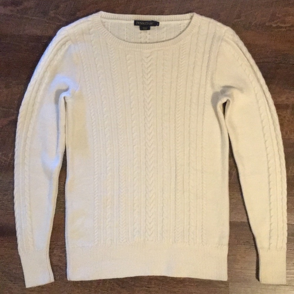 Pendleton cable-knit merino wool sweater